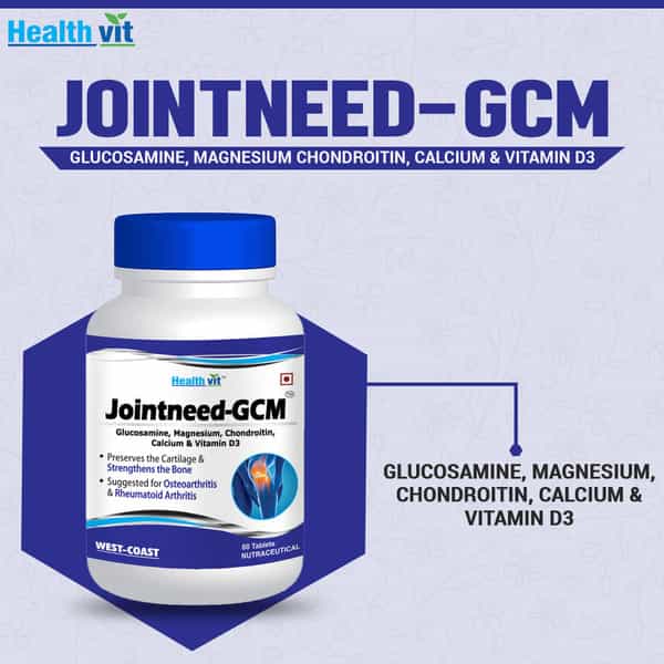Healthvit Jointneed Gcm For Bone Muscle Health & Joint Support Of Men & Women - 60 Tablets