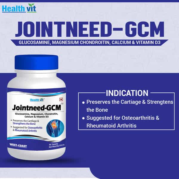 Healthvit Jointneed Gcm For Bone Muscle Health & Joint Support Of Men & Women - 60 Tablets