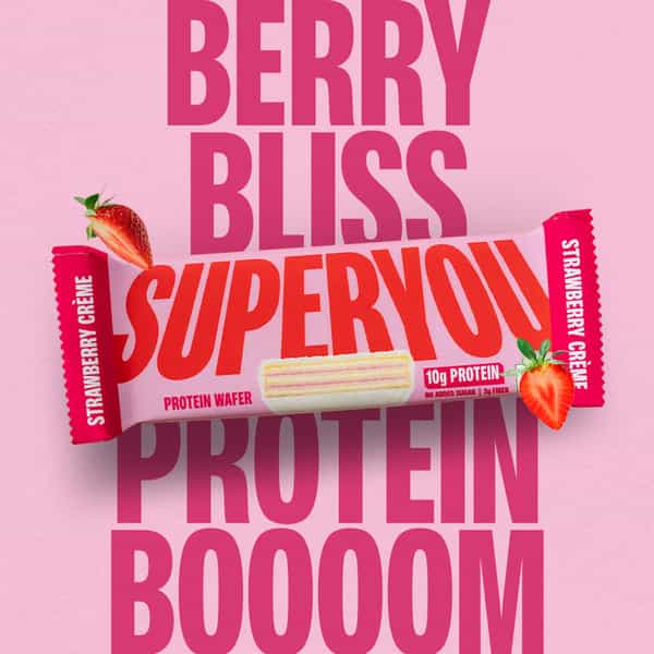 Superyou Strawberry Protein Wafer Bars (Pack Of 10)|10 Gram Protein | 3 Gram Fiber| No Added Sugar