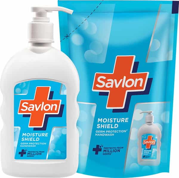 Savlon Moisture Shield Germ Protection Liquid Handwash 200Ml Pump + 175Ml Refill