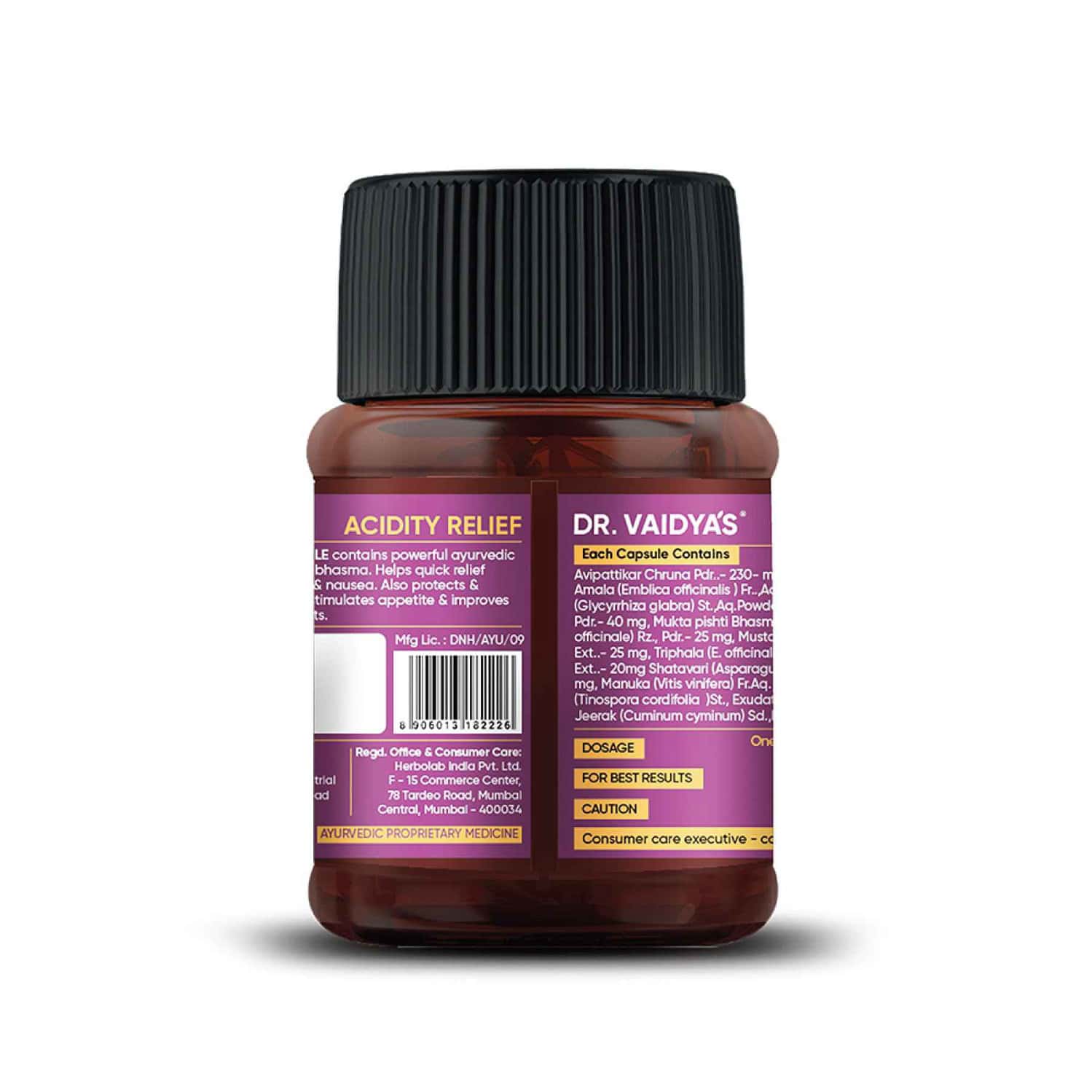 Buy DR. VAIDYA'S ACIDITY RELIEF CAPSULES AYURVEDIC MEDICINE FOR ACIDITY