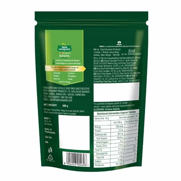 Tata Sampann Pure Raisins Seedless/Kishmish| 500G