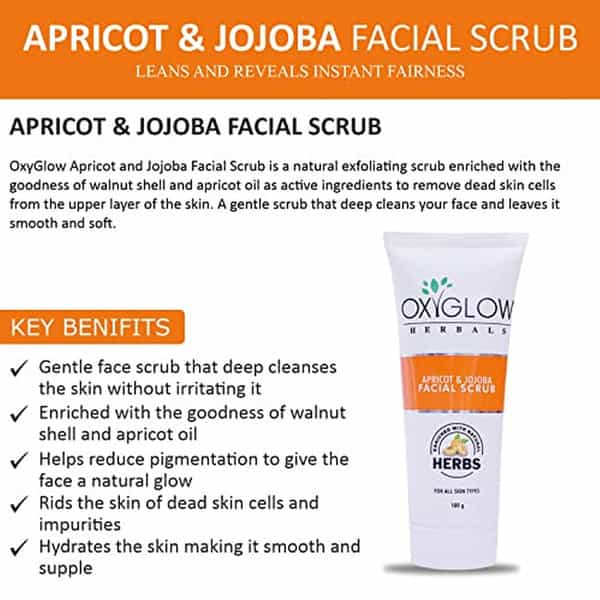 Oxyglow Herbals Apricote & Jojoba Scrub 100 Gram