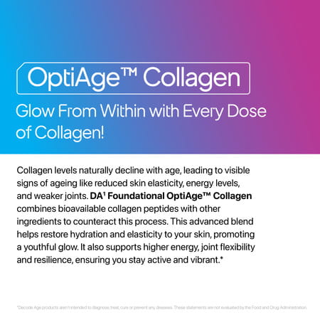 Decode Age Optiage Collagen Supplement | Supports Hair | Skin | Bone Heath | 150 Gm | 14 Servings