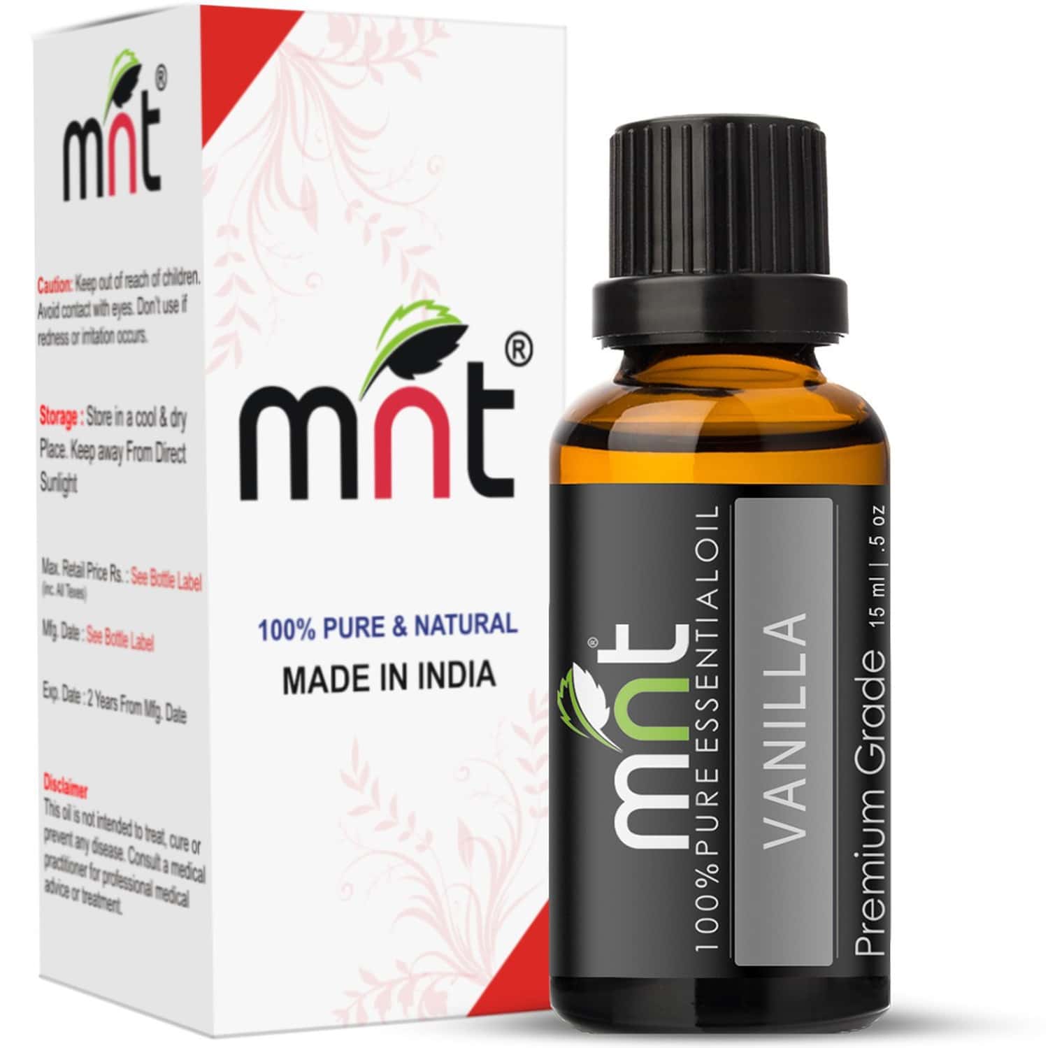 Mnt Vanilla Essential Oil (15ml) 100% Pure Natural & Therapeutic Grade & Aromatherapy