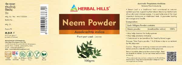 Herbal Hills Neem Patra Powder - 100 Gms (Pack Of 2)