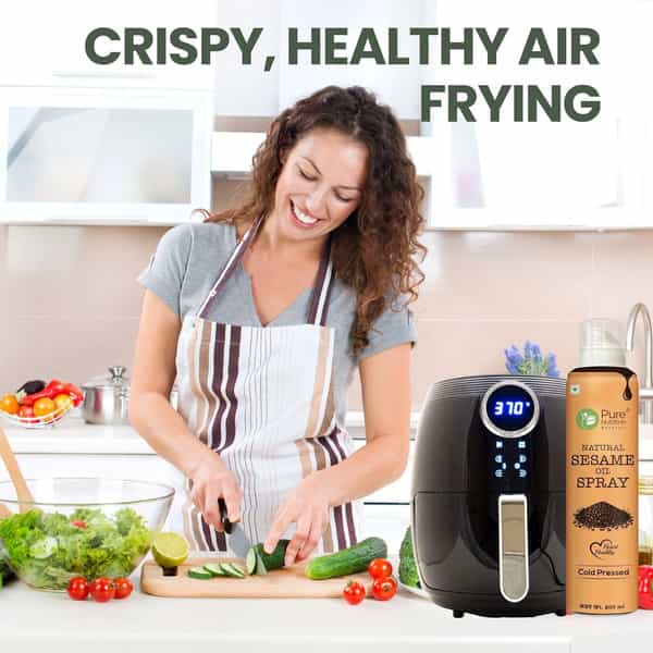 Pure Nutrition Black Sesame Oil Spray | 100% Pure | Natural & Cold-Pressed | 10X Less Oil - 200Ml