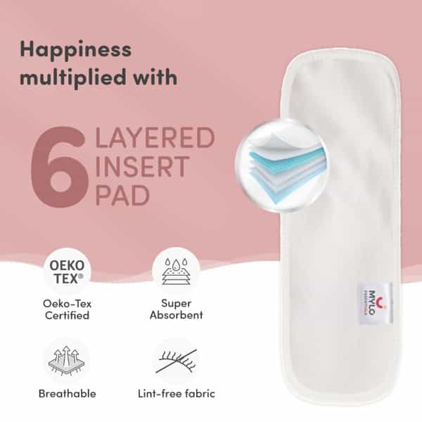 Mylo Adjustable Washable & Reusable Cloth Diaper - Purple Love - Pack Of 1