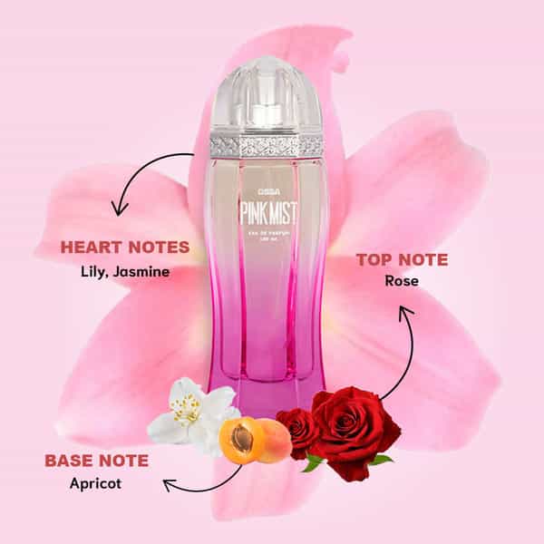 Ossa Pink Mist Eau De Parfum Floral And Fruity Notes | For Women | 100Ml