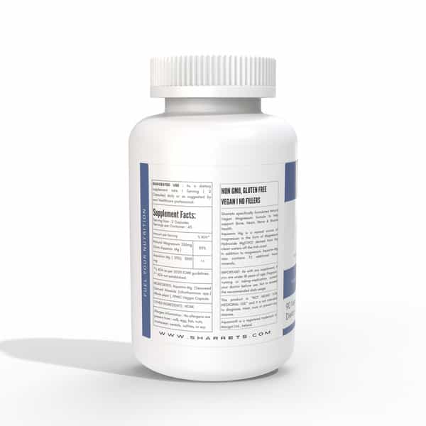 Sharrets Natural Marine Magnesium Vegan Supplement | Gluten Free - Pack Of 3 | 90 Units Each
