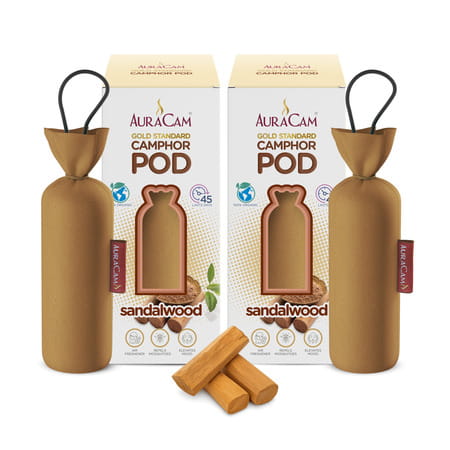 Auracam Gold Standard Camphor Pod Cone (Sandalwood) - Set Of 2