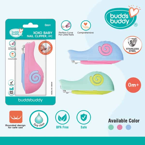 Buddsbuddy Bpa Free Xoxo Safety Nail Clipper For New Born Baby With Rounded Design Blue