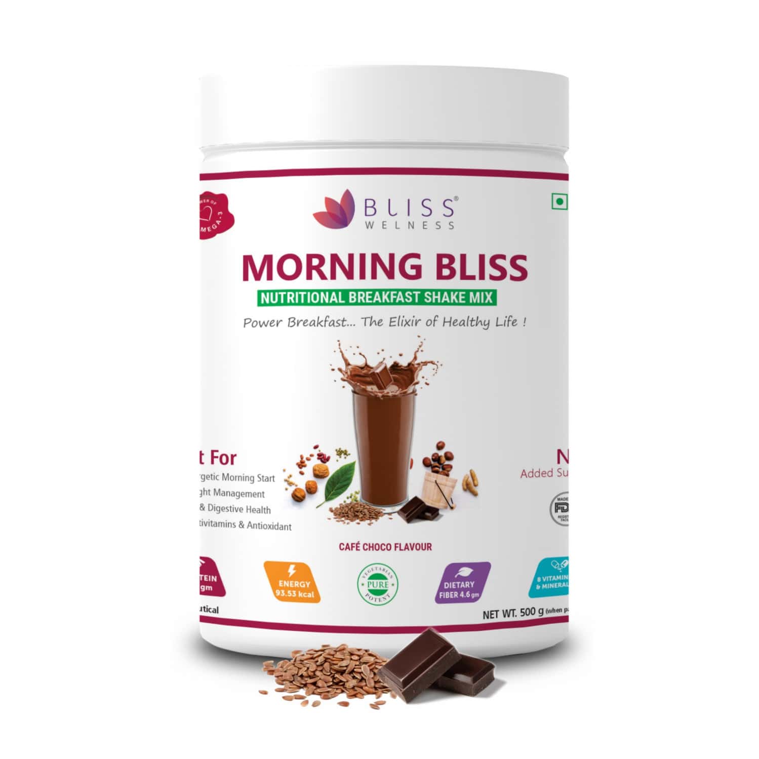 Bliss Welness Morning Nutritional Mix For Heart | Brain & Weight Supplements|for Men & Women - 500gm