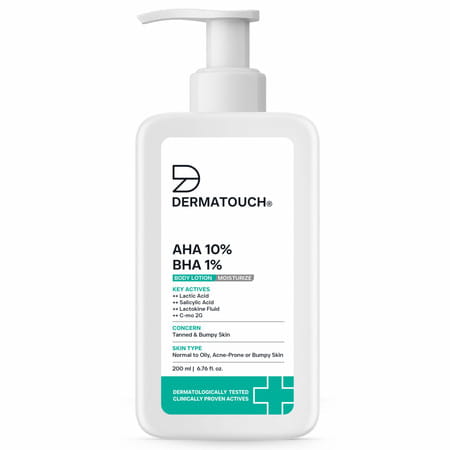 Dermatouch Aha 10% Bha 1% Body Lotion For Men & Women - Suitable For All Skin Types 200 Ml