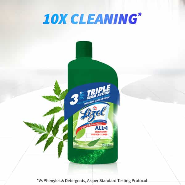 Lizol Disinfectant Floor Cleaner (Neem) - 975Ml