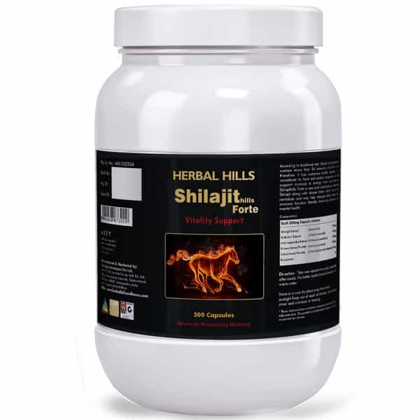 Herbal Hills Shilajit Forte Strength And Overall Wellbeing 500 Capsules