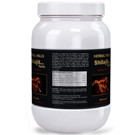 Herbal Hills Shilajit Forte Strength And Overall Wellbeing 500 Capsules