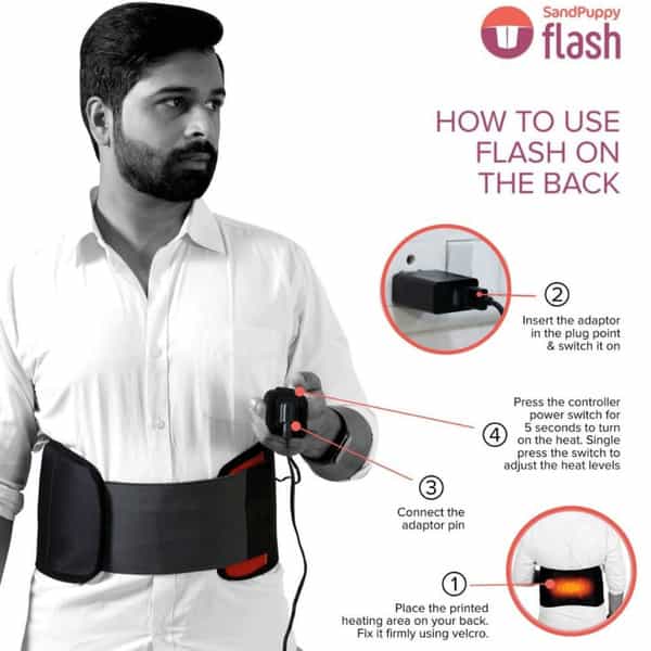 Sandpuppy Flash Xl- Multi-Purpose Electric Heating Pad For Back & Shoulder Pain Relief