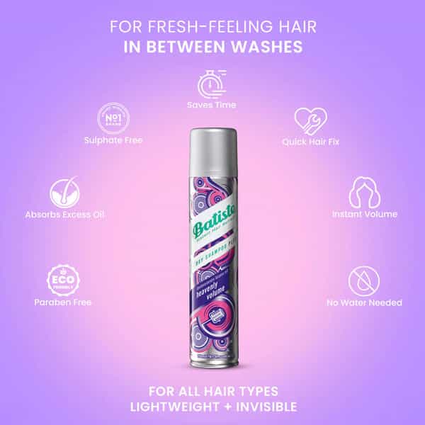 Batiste Instant Hair Refresh Dry Shampoo Plus Show - Stopping Heavenly Volume - 200Ml