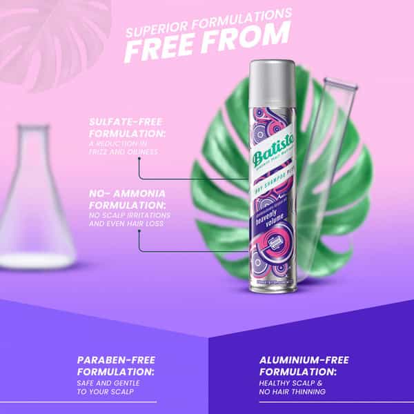 Batiste Instant Hair Refresh Dry Shampoo Plus Show - Stopping Heavenly Volume - 200Ml