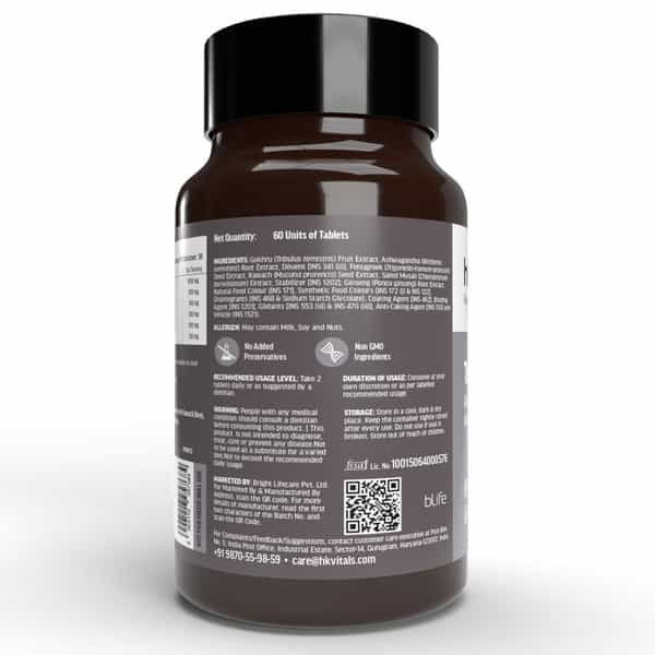 Hk Vitals Testo Bold (60 Tablets) | Testosterone Booster For Men| For Energy