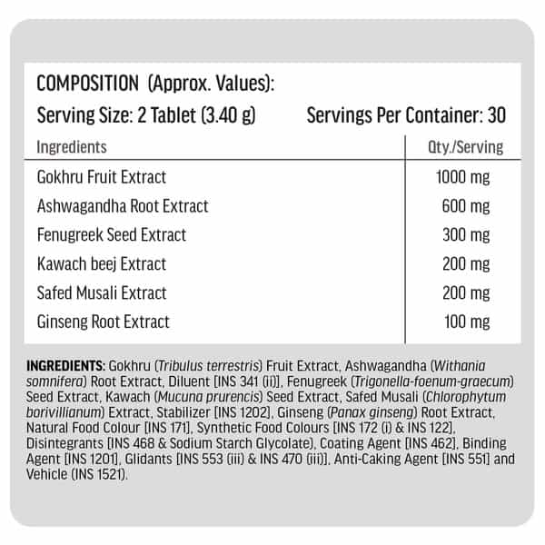 Hk Vitals Testo Bold (60 Tablets) | Testosterone Booster For Men| For Energy