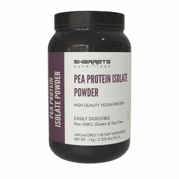 Sharrets Vegan Pea Protein Isolate Powder 80 - Unflavored - Soy Free | Pack Of 3 | 1Kg Each