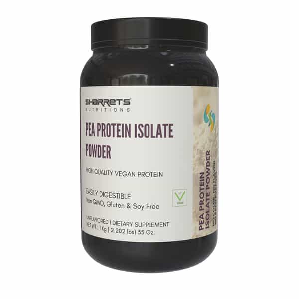 Sharrets Vegan Pea Protein Isolate Powder 80 - Unflavored - Soy Free | Pack Of 3 | 1Kg Each