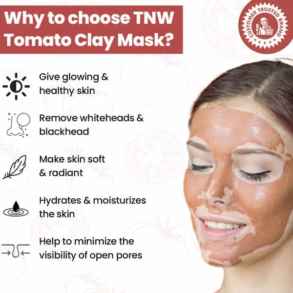 Tnw The Natural Wash Tomato Clay Mask For Glowing & Healthy Skin - 50 G