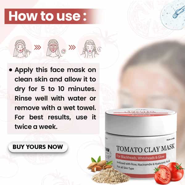 Tnw The Natural Wash Tomato Clay Mask For Glowing & Healthy Skin - 50 G