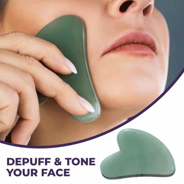 Sanfe Selfly Gua Sha - Face Massaging Stone | For Skin Toning | Reducing Puffiness & Skin Elasticity