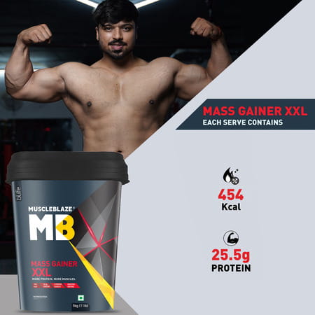 Muscleblaze Mass Gainer Xxl (Chocolate | 5Kg / 11Lbs | 50 Servings) | With Complex Carbs
