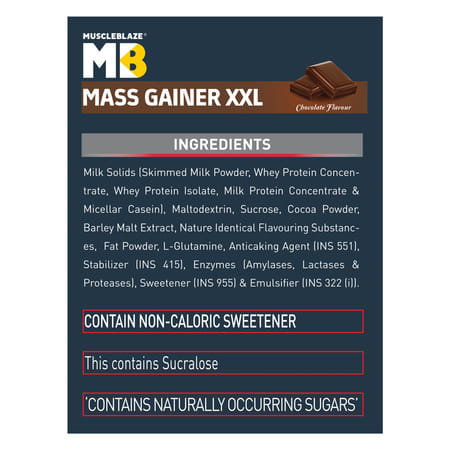 Muscleblaze Mass Gainer Xxl (Chocolate | 5Kg / 11Lbs | 50 Servings) | With Complex Carbs