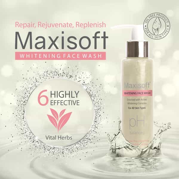 Maxisoft Whitening Face Wash 100 Ml | Bearberry & Green Tea | Paraben Free (Pack Of 2)