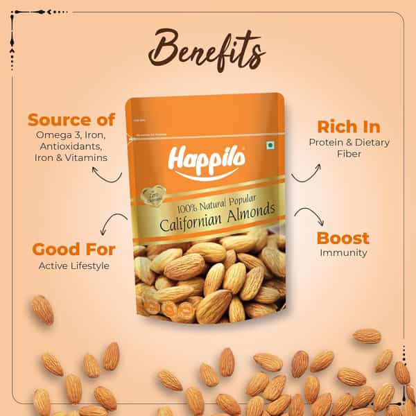 Happilo Natural Popular Californian Almonds 400G