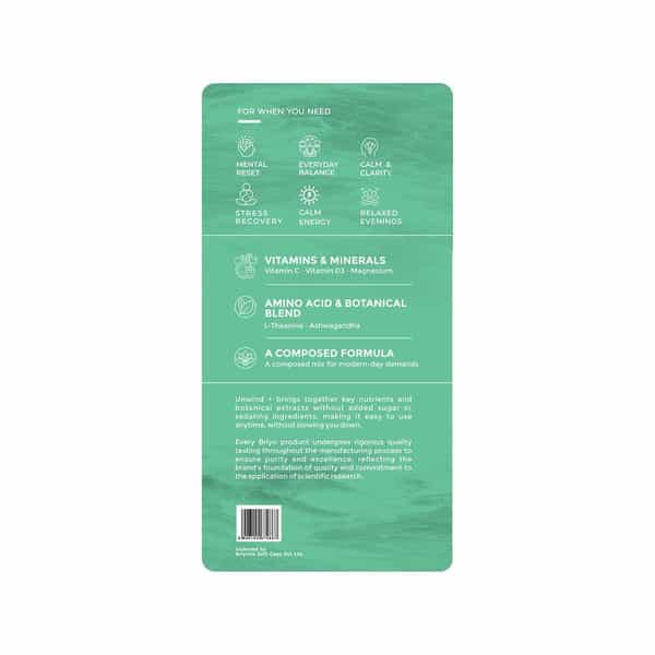 Briyo Unwind+ Relaxation & Stress Relief Drink Mix 5G | Natural Orange - 10N