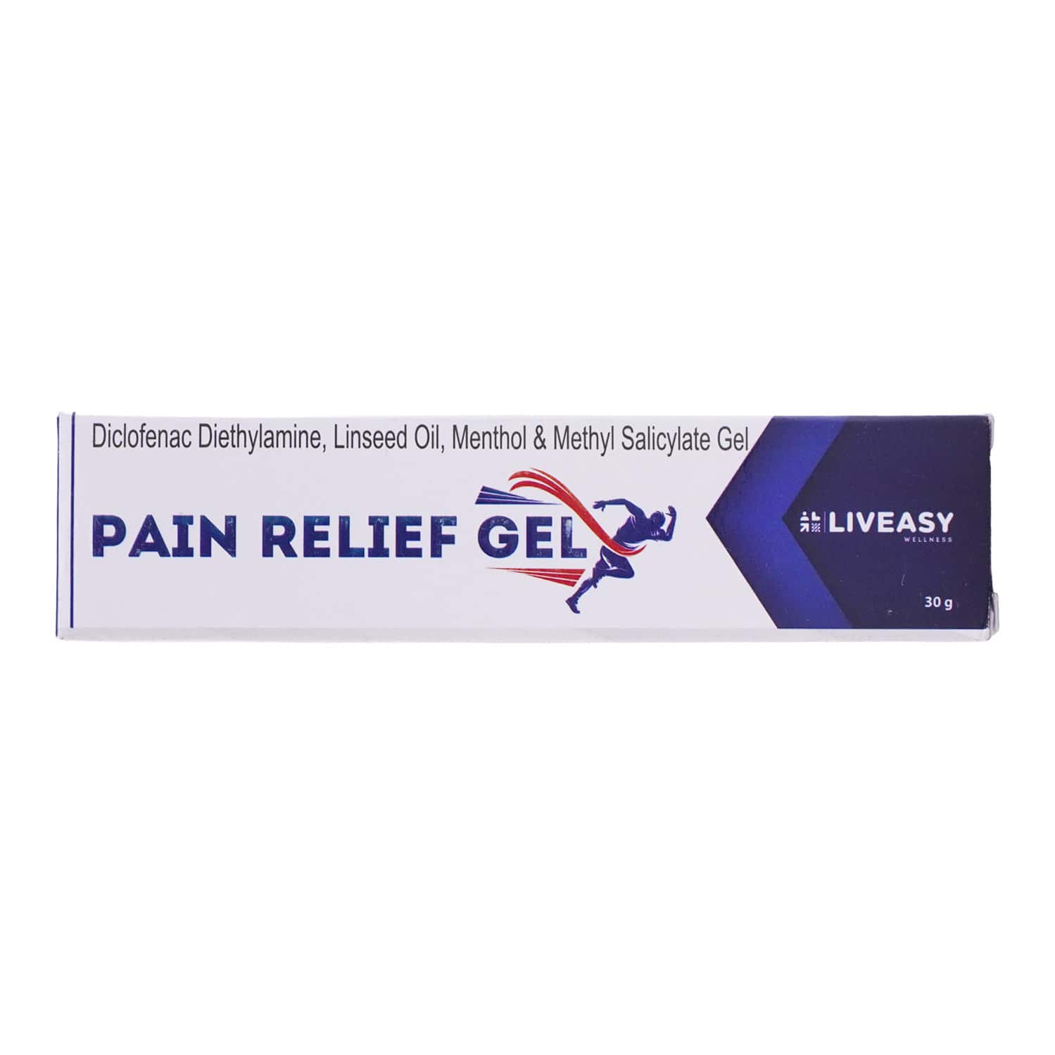 Liveasy Pain Relief Gel - 30 Gm Tube - Lower Back Pain | Sprain | Neck & Joint Pain