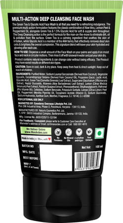 Man Arden Daily Multi-Action Deep Cleansing Face Wash With Power Duo Green Tea+Glycolic Acid 100 Ml