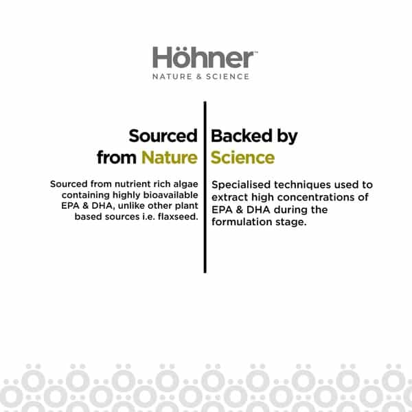 Hohner Omega 3 Veg Epa Dha Rich Sourced From Green Algae 1000Mg For Brain Heart Eye-60 Capsule