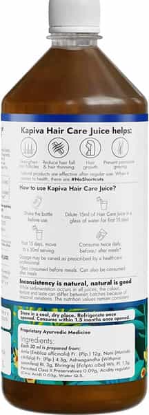 Kapiva Hair Care Juice | For Hair Nourishment From Within | With Amla Noni Bhringraj & Ashwagandha
