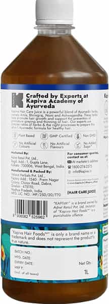 Kapiva Hair Care Juice | For Hair Nourishment From Within | With Amla Noni Bhringraj & Ashwagandha