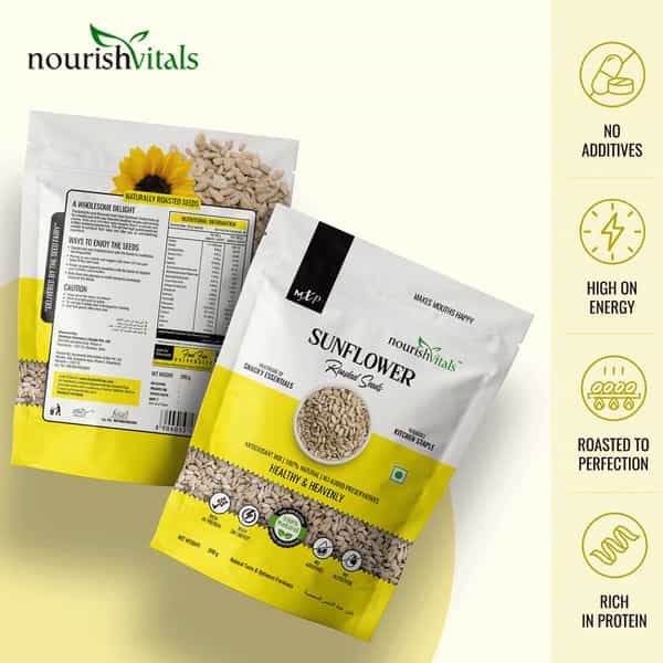 Nourishvitals Healthy Munching Combo | Sunflower Pumpkin And Sunflower Roasted Seeds (200Gm Each)