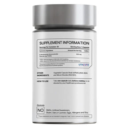 Decode Age Nmn Supplement | 99.9% Pure Beta Nmn | Nad+ Booster For Energy | 500mg | Veg - 60n