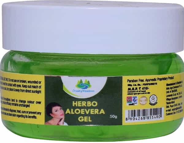 Grazing Meadows Herbo Aloevera Gel 50 Gms Non-Sticky Pure Aloe Vera Gel For Skin Hydrations