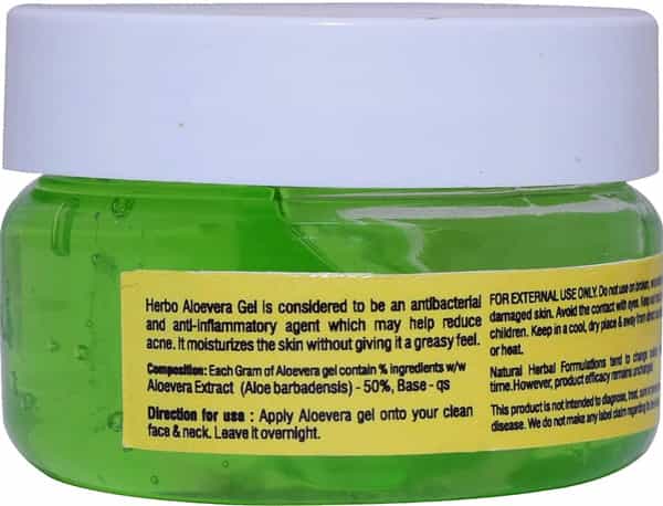 Grazing Meadows Herbo Aloevera Gel 50 Gms Non-Sticky Pure Aloe Vera Gel For Skin Hydrations