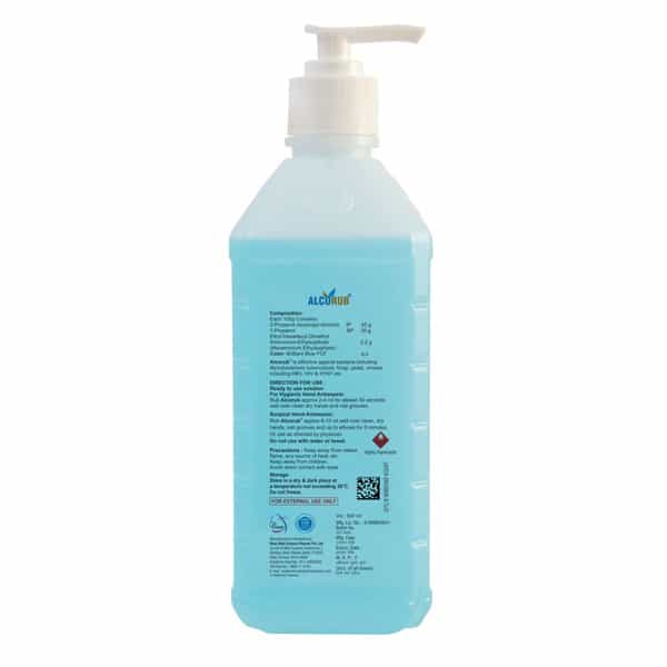 Alcorub Gel Anti-Bacterial Hand Sanitizer|Alcohol Based|Kills 99.99% Bacteria | Fungi Viruses|500Ml