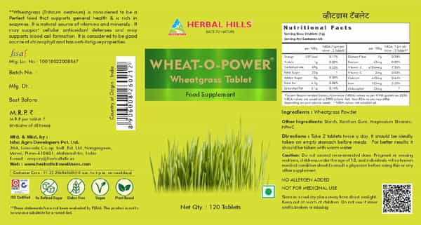 Herbal Hills Wheatgrass 120 Tablet