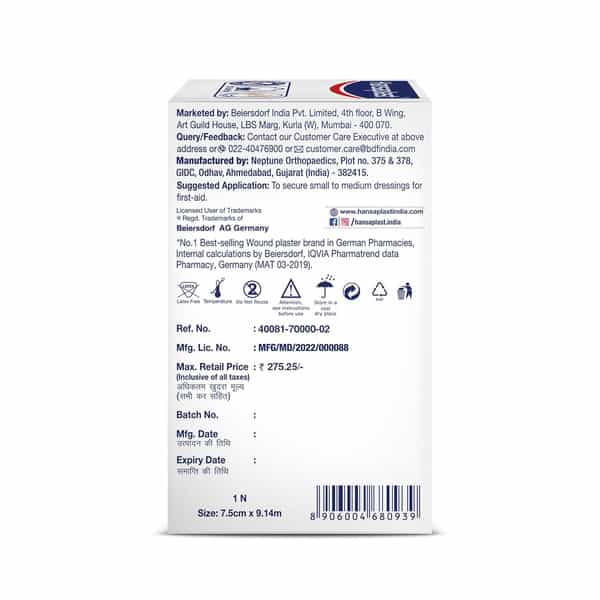 Hansaplast Soft Fixation Tape | Wound Dressing |Strong Adhesion Latex Free Skin Friendly - 7.5Cm