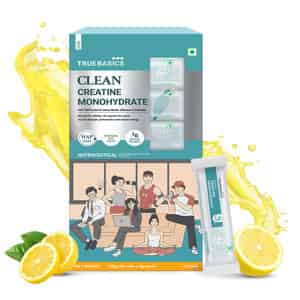 Truebasics Clean Creatine Monohydrate Powder | Citrus | 120g (30 Sachetsx4g Each) | 3g Creatine