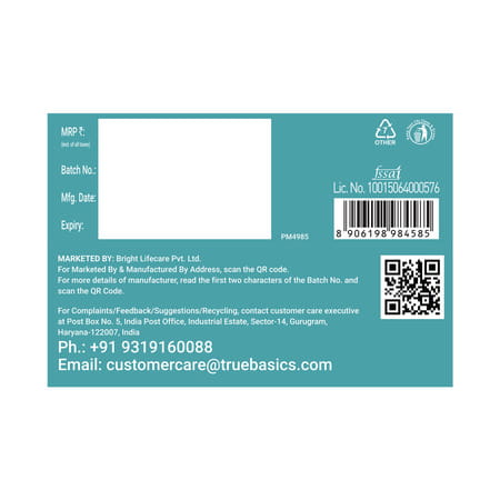 Truebasics Clean Creatine Monohydrate Powder | Citrus | 120G (30 Sachetsx4g Each) | 3G Creatine